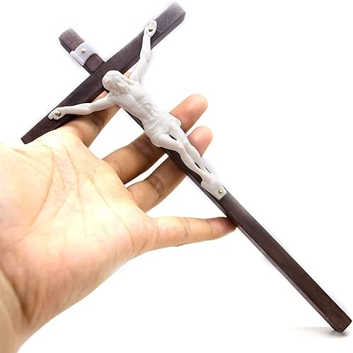 vsilay Croix murale en bois massif pour décoration murale de prière chrétienne à la main - Décoration pour la maison et le bureau - Nail Gallerys