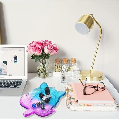 KyeeaDIY Moule Resine Epoxy en Forme de Tortue Moule Silicone pour Boîte de Rangement à Bijoux Moulle Resine Plateau Animaux Silicone pour Moulage diy Cendrier Porte-savon Artisanat Décor (1pc mold) - Nail Gallerys