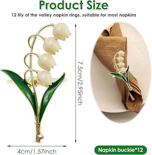 harupink Lot de 12 ronds de serviette en alliage de zinc - Porte-serviettes élégant - Anneaux Napkin pour mariage, fête, fête d'anniversaire, anniversaire, dîner, décoration de table - Nail Gallerys