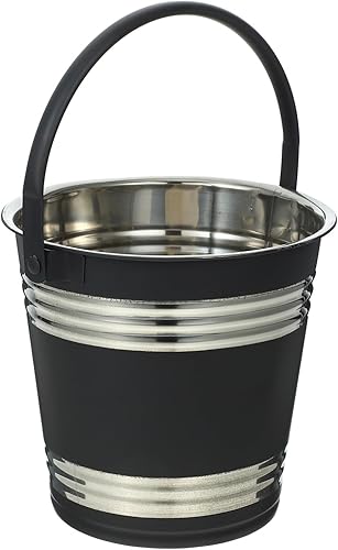 PRETYZOOM 3 Pièces Seau à Glace en Acier Inoxydable Distributeur ouvreur Pouvez Portion Verre Mini bac à glaçons bac à glacons Seau de Stockage pour la Maison Seau à glaçons ktv Baril Black - Nail Gallerys