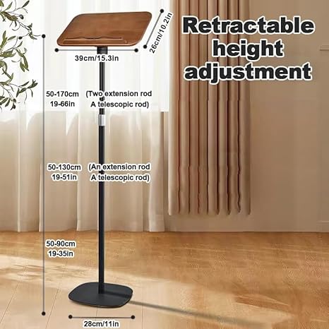 Lutrins Et Podiums, Pupitre En Bois, Podium Mobile Portable, Support De Podium Avec Grande Surface Lutrin Débout Pour Présentation Réception Sur Pied Pour Conférence, Auditorium(Natural,51in/130cm) - Nail Gallerys