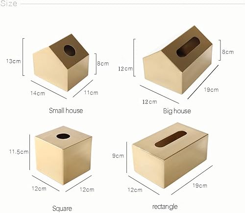 UCYG Support de boîte à mouchoirs carré en Acier Inoxydable en métal en Forme de boîte à mouchoirs for Salle de Bains ou Bureau, Or (Size : Square) - Nail Gallerys