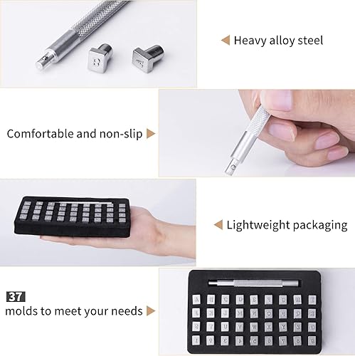 DEXIDUO 37 pièces de timbres, outils de fabrication de selle de travail du cuir pour le gaufrage de sculpture bricolage, jeu de tampons 4 MM - Nail Gallerys
