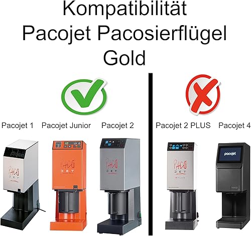 Generisch Pacojet 1, 2, 2 et junior pales de pagaies dorées trempées nitrure de titane 201046 - Nail Gallerys