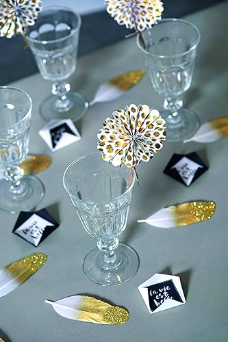 Artemio Set de 6 Plumes Décoratives, Autre, Or, 10 x 0,4 x 17 cm 13030111 - Nail Gallerys