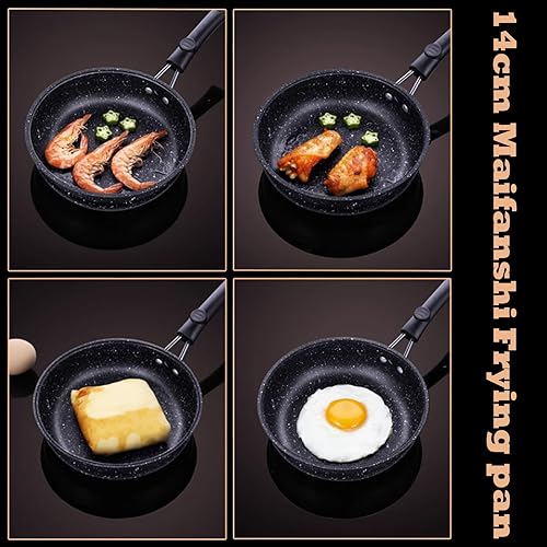 Sasibiyb Mini PoêLe à Omelette 14cm Mini PoêLe à Oeufs Portable PoêLe à Frire Pour œUfs avec CuisinièRe à Gaz pour Omelettes, Boulettes, Camping（Pierre de riz） - Nail Gallerys