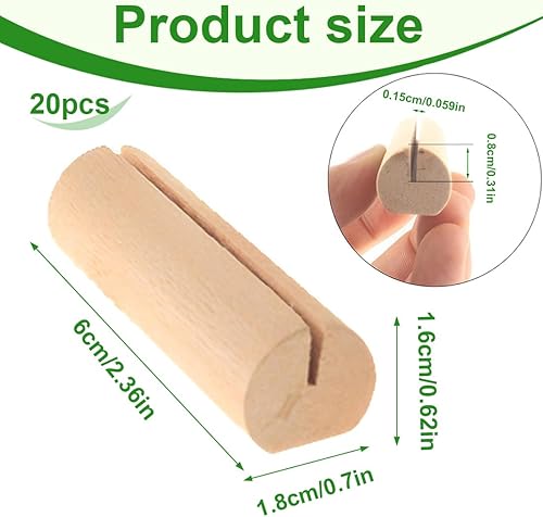 GNHG 20 pièces porte menu mariage, porte photo pince, support bois, pour mariages, banquets et fêtes - Nail Gallerys