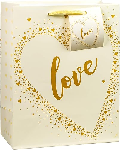 TSI Sac cadeau Série Romantique, lot de 12, taille : moyenne (23 x 18 x 10 cm), N° d'art. 82014 - Nail Gallerys