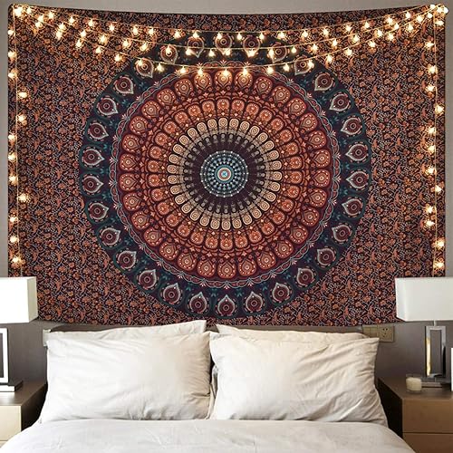 Alishomtll Tapisserie Murale Mandala Bohemian - Tapisserie de Yoga psychédélique - Grande Nappe - 200 x 150 cm - Nail Gallerys