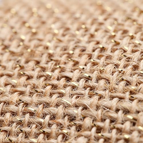 La Cordeline Ruban de Jute BJ106NLU Naturel Lurex Or 6cm x 10 m - Nail Gallerys