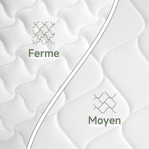 INRE Matelas 140x190, Epaisseur 25 cm | Matelas en Mousse à Mémoire de Forme | Certifé Oeko-TEX | Respirabilité et Anti-acariens | Confort Ferme | Sommeil Profond | Réversible (Blanc et Noir) - Nail Gallerys
