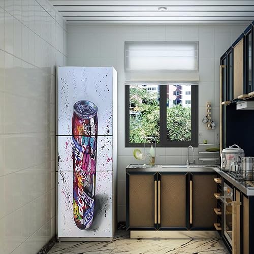 Stickers autocollants pour frigo, autocollant de réfrigérateur couvrant entièrement la porte du réfrigérateur, autocollants muraux pour décalcomanie de cuisine, pot de boissons Graffiti - Nail Gallerys