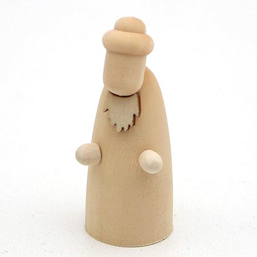 Dekohelden24 Lot de 4 Figurines de crèche en Bois tourné à la Main - Dimensions (L x l x H) : 2 x 2 x 5,5 cm. - Nail Gallerys