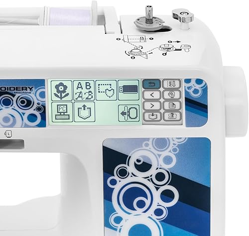 Uniprodo Machine à broder - 67 points et 72 motifs de broderie - 2 cadres - LCD tactile Machine broderie automatique Brodeuse Brodeuse numérique Machine à broder numérique - Nail Gallerys