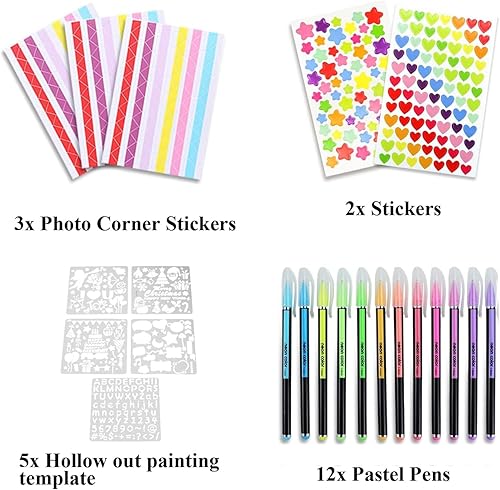 Ltstor homebrew album photo 80 pages album de scrapbooking noir pour collage avec des autocollants et d'autres accessoires pour cadeaux commémoratifs, cadeaux de Saint - Valentin et plus - Nail Gallerys