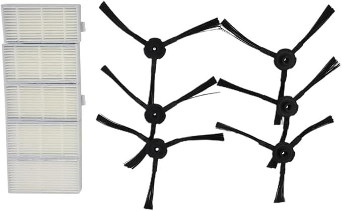 Daaxing Kit de 11 brosses latérales HEPA pour aspirateur robot Lidl SilverCrest SSR 3000 A1, 5 filtres HEPA, 6 brosses latérales - Nail Gallerys