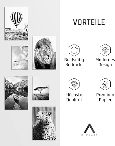 BLCKART Lot de posters Infinity Forest Dreamy Forest - Tableau mural imprimé des deux côtés - Poster de qualité supérieure - Décoration murale - Taille M 4 x A4 et 2 x A5 - Nail Gallerys