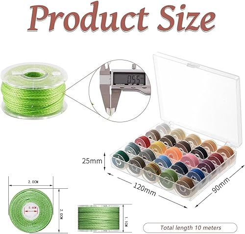 25 Rouleaux Fil de Nylon Tressée Corde,Fil Macramé,0.55mm x 10m Fil de Cire,pour Bracelet Collier la Fabrication de Bijoux Bricolage Artisanat - Nail Gallerys