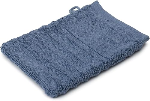 Gözze Waschhandschuh, 4er Set, 17/24 cm, New York Streifen, Petrol/weiß/Mint - Nail Gallerys