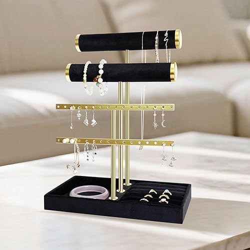 Porte Bijoux, Rangement Bijoux - Organisateur de bijoux pour bagues, colliers, boucles d'oreilles et autres bijoux (32cm) - Nail Gallerys