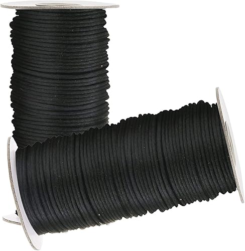 WedDecor Cordon élastique Rond de 2,5 mm, Bande élastique pour Masque de Couture, Bricolage tressé Doux, Couture, Fabrication de vêtements, Cordon élastique, Noir 5 mètres - Nail Gallerys