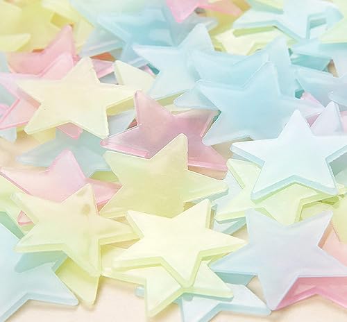 Lot de 200 étoiles phosphorescentes autocollantes pour mur et plafond, brillent dans le noir, parfait pour la décoration de chambre d'enfant et de chambre à coucher - Nail Gallerys
