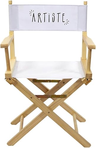 C L'AFFAIRE Chaise Directeur Pliable Artiste Blanche et Bois - Nail Gallerys