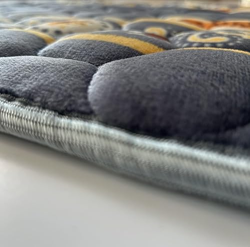 Tapis de Prière Musulman Rembourré Très Épais pour Homme et Femme - Avec Perles de Prière Islamiques pour l'Aïd, Voyage, Ramadan - Doux et Luxueux (Gris) - Nail Gallerys