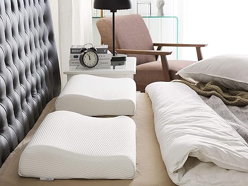 Oreiller Cervical Ergonomique Souple H1 Très Confortable 57 x 35 cm en Mousse à Mémoire de Forme Antiallergique et Anti Ronflements Beliani - Nail Gallerys