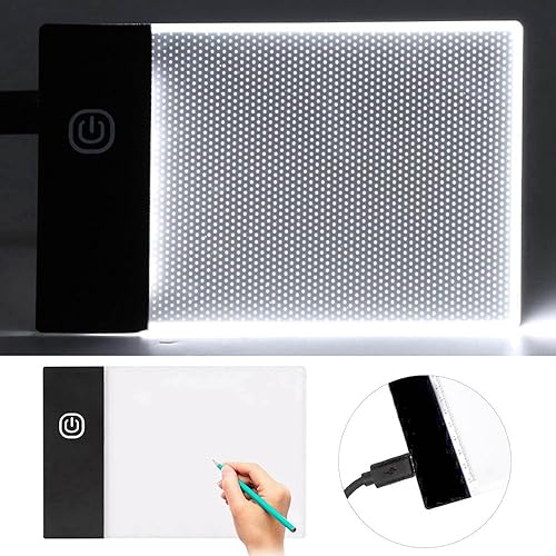 Tableau lumineux LED A6, mini tableau de copie de lumière LED, boîte à lumière de traçage A6, bloc lumineux fin, portable, livre à rabat, boîte de traçage lumineuse pour enfants, - Nail Gallerys