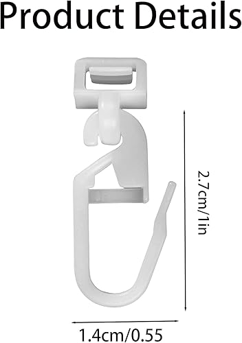 SSKHE Crochets de Rideaux Blancs pour Rails de Rideaux Remplacement de Crochet Coulissant Glisse Durables pour Volvo, Man (50 Pièces) - Nail Gallerys
