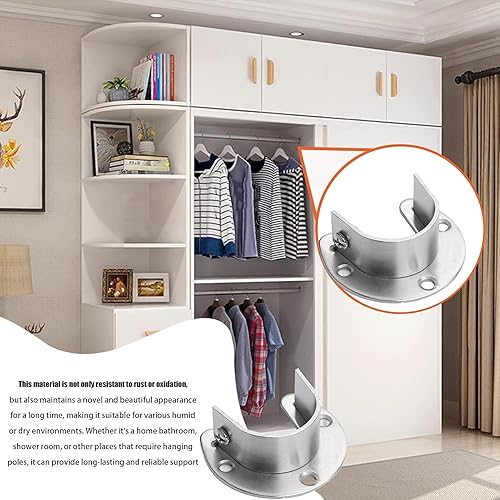 Supports de tringle de placard | Support de tringle robuste en forme de U – Support d'extrémité de tringle de placard robuste pour tringles à rideaux, tringles de placard, couloir - Nail Gallerys