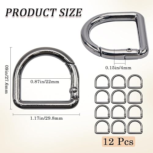 GORGECRAFT 12 Crochets à Ressort en D pour Porte Clés en Alliage de Métal Argenté Attaches de Porte Clés Mousqueton de Verrouillage Gâchette Fermoir à Pression Boucles pour Porte Clés Ceinture - Nail Gallerys
