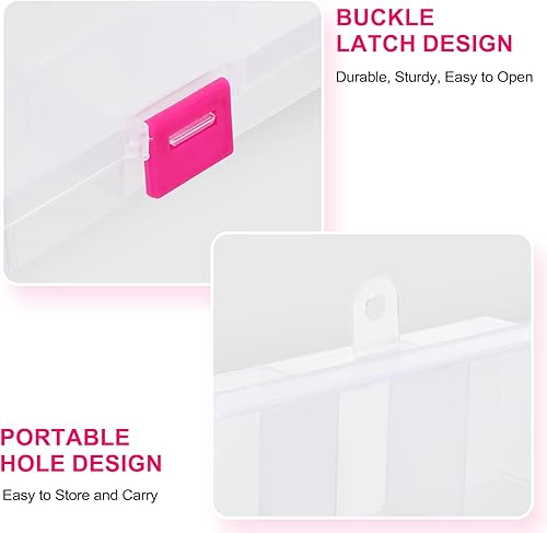 Lanovuto 6 Pièces Boite Plastique Rangement avec 15 Compartiments Réglables, Petite Boite de Rangement, pour Bijoux, Perles, Vis, Boucles D'oreilles - Nail Gallerys