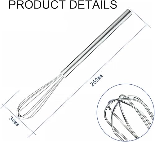 TRLREQ Lot de 2 mini fouets en acier inoxydable de 12,7 cm pour cuisine, fouetter, mélanger, battre, mélanger - Nail Gallerys