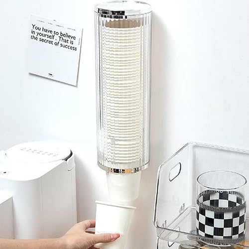 Distributeur de Gobelets en Papier Jetables en Plastique, Distributeur de Gobelets pour Refroidisseur D'eau à Montage Mural, Porte-gobelet à Retrait Automatique pour la Maison, - Nail Gallerys