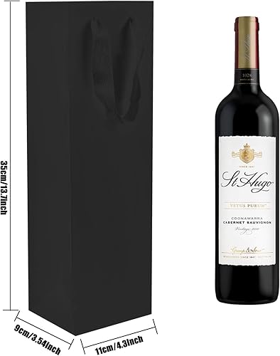 12pcs Sacs Cadeaux Pour Vin, Un Sac à Vin, Papier Kraft Pochettes Sacs Cadeaux Bouteilles de Vin, Pochettes Cadeaux Sacs Vin avec Poignée, Sacs à Vin en Papier Kraft Pour Anniversaire,Fête,Noël (Noir) - Nail Gallerys