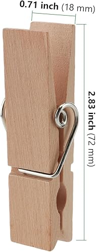 YIXNSW Lot de 50 pinces à linge en bois - Grandes pinces à linge - 7,2 cm x 1,8 cm - Pour accrocher des photos, des mémos et des notes, bricoler et suspendre du linge - Nail Gallerys
