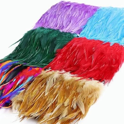1 mètre de plumes de coq naturelles franges 8-12 cm ruban de plumes de faisan pour coudre des plumes de décoration de bijoux de robe-cuir rose-1 mètre - Nail Gallerys