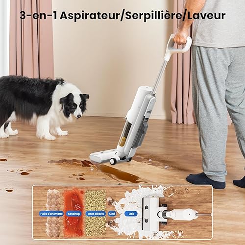 Proscenic Neuf F10 Pro Aspirateur Laveur sans Fil,Aspirateur Eau et Poussière, Aspirateur Balai sans Fil Humide et Sec,1.15L Réservoir,Autonettoyant,Léger,Pour Nettoyer Les Saletés Collantes,Sols Durs - Nail Gallerys
