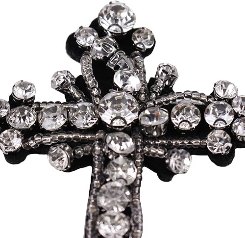 EMDOMO Lot de 5 écussons décoratifs à coudre en forme de croix avec strass - Nail Gallerys