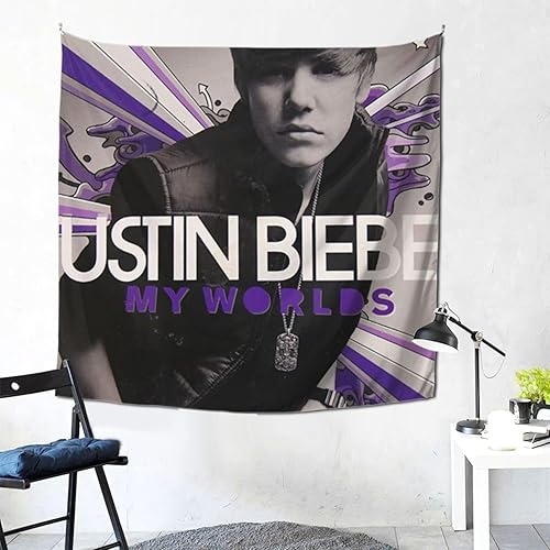 Buulotpp Justin Bieber My World Music Album Tapisserie Poster Taille 71,1 x 71,1 cm Décoration murale pour salon, chambre à coucher, décoration murale à suspendre sans cadre Art Cadeau mural 70 x 70 - Nail Gallerys