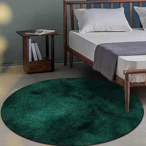 LONGSAO Tapis Rond Salon Tapis Chambre Anti Slip Doux Tapis Abstrait Couleur Unie Vert Foncé Couloir Grand Tapis pour Chambre Décor de D'intérieur, ø 100 cm - Nail Gallerys