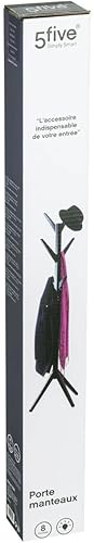 5 five simply smart Porte-manteaux 8 crochets bois Noir - Nail Gallerys