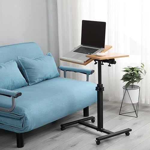 XUANYU Table Roulante de Lit Canapé avec Panneau Inclinable Table d'ordinateur pour Lit Canapé Fauteuil Tablette Médicale Réglable Table Médicalisé Réglable (Noir, 70×40×(65-95) cm) - Nail Gallerys