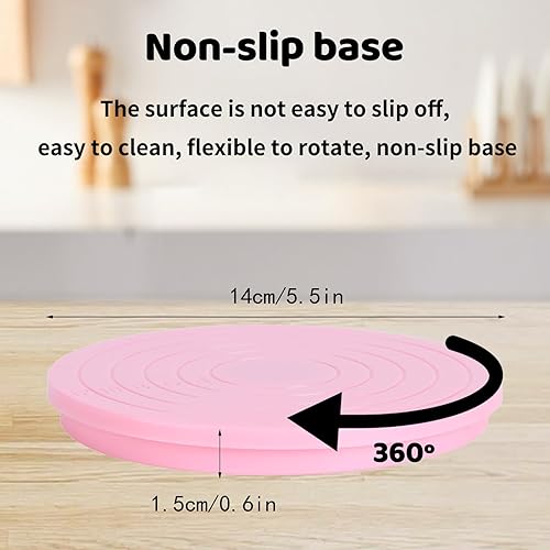 mumisuto Table tournante à gâteau, 2 pièces Mini 360 degrés rotative support de base de gâteau de décoration plateau tournant cuisine outil de cuisson rose cuisson gâteau décoration fournitures - Nail Gallerys
