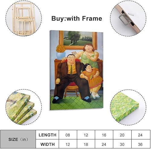 Poster de l'artiste Fernando Botero (13) - Impression sur toile pour salon, chambre à coucher, peinture avec cadre, 20 x 30 cm - Nail Gallerys