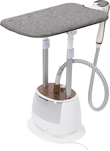 Défroisseur vapeur professionnel avec planche à repasser, 1800 W, barre télescopique réglable, 0 à 90 °, réglage sur dix niveaux, grande plaque de vapeur - Nail Gallerys