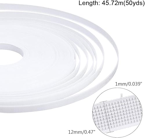 PH PandaHall 45m 12 mm Désossage de Polyester pour la Couture, Tissu Blanc à Faible Densité pour Robe de Mariée, Bonnets d'allaitement, Robes de Soirée, Bricolage, Fabrication Artisanale - Nail Gallerys