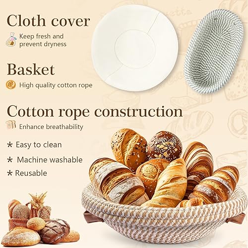 Panier de fermentation Banneton pour Pain,2 Corbeille a Pain set en Ovale et Rond, Banetton à pain，Kit de Démarrage de Sourdough convient aux boulangers,aux épouses, aux mères pour la cuisson du pain - Nail Gallerys